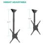 TV Ceiling Mount Adjustable Bracket Fits Most LED, LCD, OLED and Plasma Flat Screen Display 26 to 65 Inch, up to 110 Lbs, VESA 400x400mm (CM2665), Black by WALI
