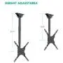 TV Ceiling Mount Adjustable Bracket Fits Most LED, LCD, OLED and Plasma Flat Screen Display 26 to 65 Inch, up to 110 Lbs, VESA 400x400mm (CM2665), Black by WALI