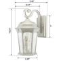 Euri Lighting EFL-140W-MD Flame Lantern Water Glass, with Integrated Security Light (3000K), Photocell and Motion-Sensor (Dusk-to-Dawn), White Housing