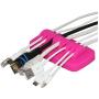 Heaviest Cable Organizer on the Market! Compact and Weighted Desktop Cord Holder and Cable Organizer, Eco-Friendly Silicone, No Bad Smell, Bundled with 4 Reusable Cable Ties! (Fuchsia Pink)