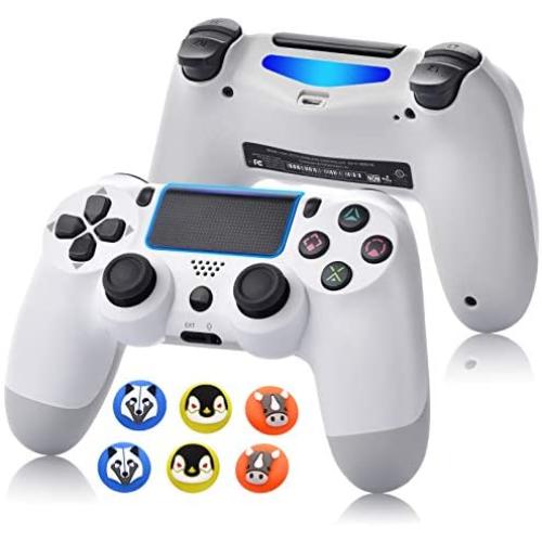 Game Controller for PS4,Wireless Controller for Playstation 4 with Dual Vibration Game Joystick (White)