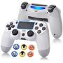 Game Controller for PS4,Wireless Controller for Playstation 4 with Dual Vibration Game Joystick (White)