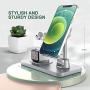 wegoodsun for Stand for Magsafe Charger,Apple Watch/AirPods Pro iPhone 12/12 Pro/12 Pro Max Charging Station for Multiple Devices Products Holder Desk Dock Base Mount(Not Included MagSafe)(Silver)