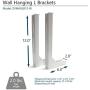 Elite Screens 12'' White Universal Projector Screen L-Brackets, Reinforced Single Metal Welded Construction, Wall or Ceiling Mount - Includes Hooks and Hardware, Model: ZVMAXLB12-W