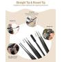 Precision Tweezers Set, ATMOKO 12 PCS ESD Tweezer Set, Anti-Static Stainless Steel Tweezers Kit Curved Tweezers for Craft, Jewelry, Electronics