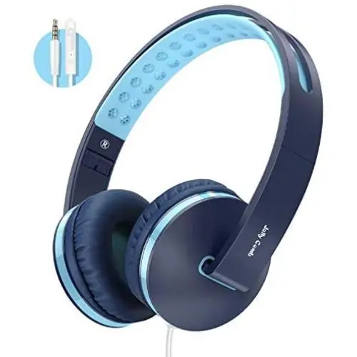 Kids Headphones for School, Jelly Comb Boys Lighhtweight Foldable Stereo Bass Kids Headphones with Microphone, Volume Control for Cell Phone, Tablet, Laptop, MP3/4- for Aged 6 or Above (Blue) Kids Headphones for School, Jelly Comb Boys Lighhtweight Foldable Stereo Bass Kids Headphones with Microphone, Volume Control for Cell Phone, Tablet, Laptop, MP3/4- for Aged 6 or Above (Blue)