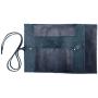 Hide & Drink, Rustic Leather Pencil Roll Pouch, Multi Purpose Organizer Wrap for Craft, Work, Study, Handmade Includes 101 Year Warranty - Slate Blue