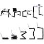 Laptop Table Stand Adjustable Riser: Portable with Mouse Pad Fully Ergonomic Mount Ultrabook MacBook Gaming Notebook Light Weight Aluminum Black Bed Tray Desk Book Fans Up to 17 inch