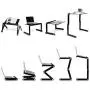 Laptop Table Stand Adjustable Riser: Portable with Mouse Pad Fully Ergonomic Mount Ultrabook MacBook Gaming Notebook Light Weight Aluminum Black Bed Tray Desk Book Fans Up to 17 inch