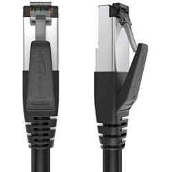 KabelDirekt – 25 feet – Cat 8 Ethernet, Patch & Network Cable (CAT 8.1, 40Gbps, for Maximum Network/Internet Speed, Fluke Tested, Double S/FTP Shielding, RJ45 Plug, Black)