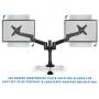 Mount-it! Dual Monitor Desk Mount Swivel Arm, Quick Connect with Combo Grommet and Clamp Base (MI-43111-BLK)