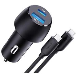 USB C Car Charger, 36W Dual Port Fast Car Charging Adapter with 18W PD & QC 3.0 for iPhone 11/Pro/Max, Samsung Galaxy S20/S20 Plus/S20 Ultra/S10+/S10e, iPad Pro/Air 2/Mini, Pixel