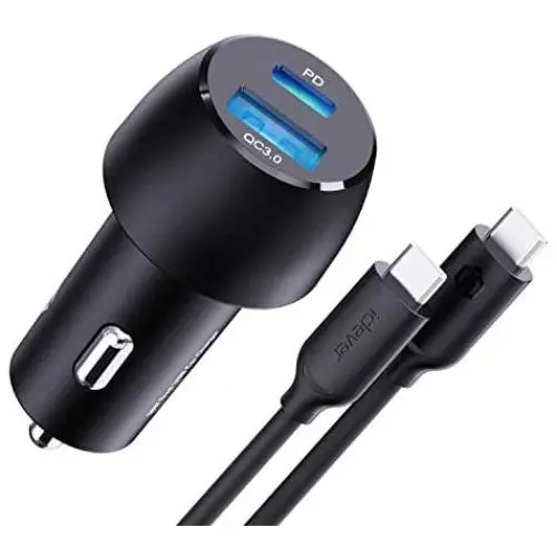 USB C Car Charger, 36W Dual Port Fast Car Charging Adapter with 18W PD & QC 3.0 for iPhone 11/Pro/Max, Samsung Galaxy S20/S20 Plus/S20 Ultra/S10+/S10e, iPad Pro/Air 2/Mini, Pixel