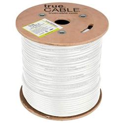 trueCABLE Cat6 Direct Burial, Shielded FTP, 500ft, Waterproof, Outdoor Rated CMX, White, 23AWG Solid Bare Copper, 550MHz, ETL Listed, Bulk Ethernet Cable