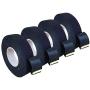 4 Rolls Wire Loom Harness Tape, Wiring Harness Cloth Tape, Black Adhesive Fabric Tape for Automobile Electrical Wire harnessing Noise Damping Heat Proof 19 mm X 15m