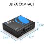 4K 1x2 HDMI Splitter by OREI - 1 Port to 2 HDMI Display Duplicate/Mirror - Powered Splitter Ver 1.4 Certified for Full HD 1080P High Resolution 3D Support (One Input To Two Outputs) - USB Powered