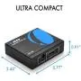 4K 1x2 HDMI Splitter by OREI - 1 Port to 2 HDMI Display Duplicate/Mirror - Powered Splitter Ver 1.4 Certified for Full HD 1080P High Resolution 3D Support (One Input To Two Outputs) - USB Powered