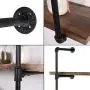 Industrial Wall Mount Iron Pipe Shelf Bracket,Vintage Retro Black DIY Open Bookshelf, Storage Shelves, Ceiling Hung Shelves for Home Kitchen Office(2PcsX5Tier,70'' Tall,12''deep,Hardware Only)