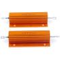 LM YN 100 Watt 50 Ohm 5% Wirewound Resistor Electronic Aluminium Shell Resistors Gold Suitable for Inverter, LED Lights,Frequency Divider, Servo Industry 2-Pcs