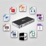 TOUMEI Mini Projector, Android 7.1 OS, Screen Share for iOS Android, Quad-Core HDMI/TF/USB Socket Auto Keystone Correction, Portable Video Projector