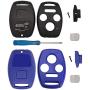 BINOWEN 3+1 Buttons Replacement For Key Fob Shell Keyless Entry Remote Honda Key Fob Case With Screwdriver Fit For Honda 2008-2012 Accord 2006-2013 Civic EX 2009-2015 Pilot (1 Blue+1 Black)