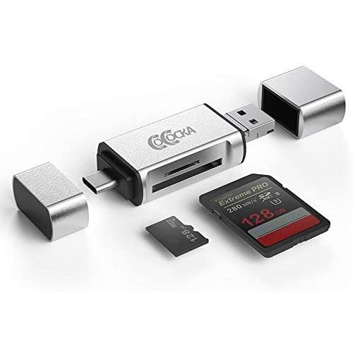 COCOCKA USB SD Card Reader, 3-in-1 USB to SD Card Converter USB OTG Adapter, USB 2.0 Memory Card Reader for Smart Phones/Tablets/PC/Laptop