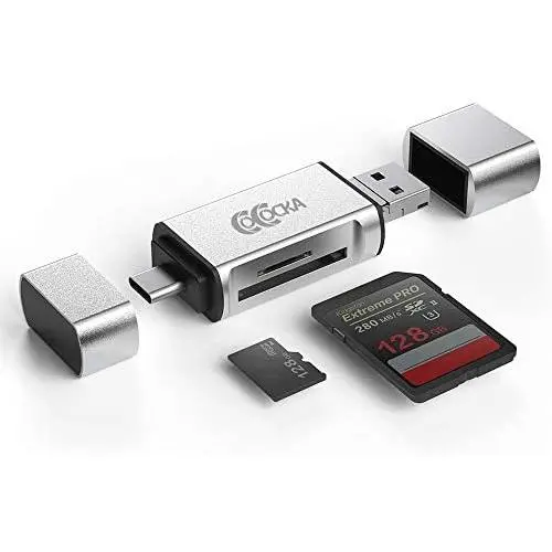 COCOCKA USB SD Card Reader, 3-in-1 USB to SD Card Converter USB OTG Adapter, USB 2.0 Memory Card Reader for Smart Phones/Tablets/PC/Laptop