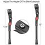 Emoly Upgraded Bike Kickstand Adjustable Aluminium Alloy Bicycle Side Kickstand Fit for 22'' 24'' 26'' 28'' Mountain Bike Black