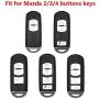 WFMJ Black Carbon Fiber Silicone 3 4 Buttons Remote Smart Key Chain Cover Case for Mazda 2 3 5 6 CX-3 CX-4 CX-5 CX-7 MX-5 Miata CX-9 RX-8 Speed3