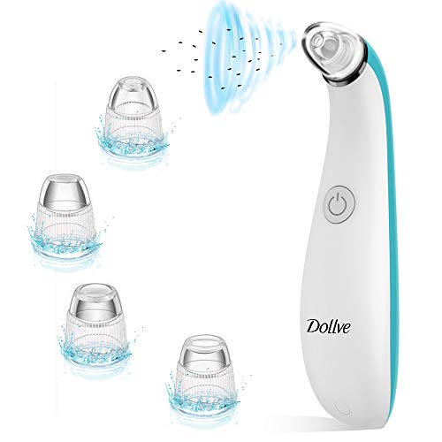 Blackhead Remover Electric Facial Pore Cleaner with 4 Changeable Functional Probes - Rechargeable Blackhead Suction Extractor Tool for men &women (Blue)