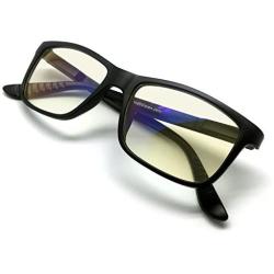 J+S Vision Blue Light Shield Computer Reading/Gaming Glasses - 0.0 Magnification - Anti Blue Light 100% UV Protection Low Color Distortion, Classic Black Frame - Essential Gaming Gear