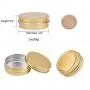 JM-capricorns 24 Pcs 1 Oz Tins Gold Small Aluminum Round Lip Balm Tin Storage Jar Containers with Screw Cap for Lip Balm, Cosmetic, Candles or Tea(Gold)