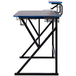 Amazon Basics Gaming Computer Desk with Storage for Controller, Headphone & Speaker - Blue