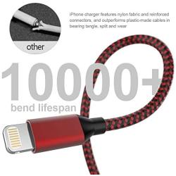 HOVAMP iPhone Charger [MFi Certified] 5Pack[6-6-6-6-6ft] Nylon Braided Lightning Cable Fast Charging