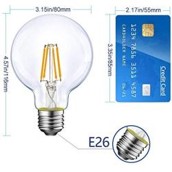 Energetic Lighting Dimmable LED Edison Light Bulb, G25 Globe Shape, Clear Glass, 60W Equivalent, 2700K Soft White, G80 Christmas Light, E26 Standard Base, UL Listed, 6-Pack