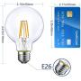 Energetic Lighting Dimmable LED Edison Light Bulb, G25 Globe Shape, Clear Glass, 60W Equivalent, 2700K Soft White, G80 Christmas Light, E26 Standard Base, UL Listed, 6-Pack