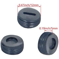 Fielect Carbon Brush Holder Caps 12mm O.D. 5mm Thickness Motor Brush Cover Plastic Fitting Thread Black 10Pcs