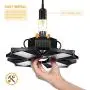 LED Garage Lights 75W,6000 lumens LED Garage Ceiling Light, CRI 80, 6000K Daylight with 4 Adjustable Panels, E26/E27, shop light for Garage, Barn, Workshop,Warehouse (Black(1 Pack))