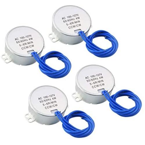 BNYZWOT Synchronous Synchron Motor 50/60Hz AC 100-127V 4W 5-6RPM/MIN CCW/CW For Hand-Made School Project Model 4 Pack