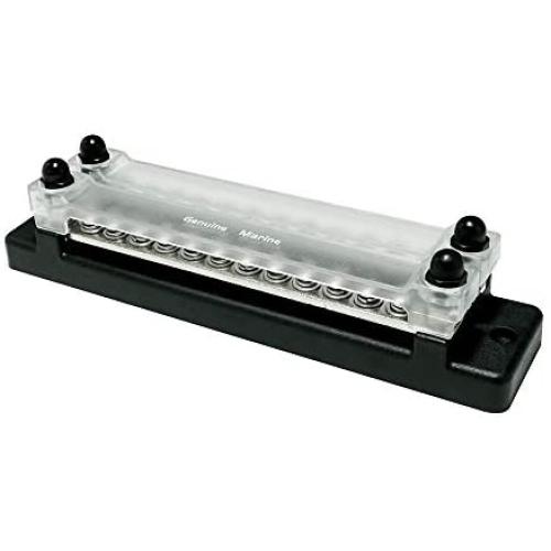 24 Terminal 150A Bus Bar Ground Distribution Terminal Block - 2 Row Terminal Grounding Bus Bar with 2 Studs 12 Groundings Per Row