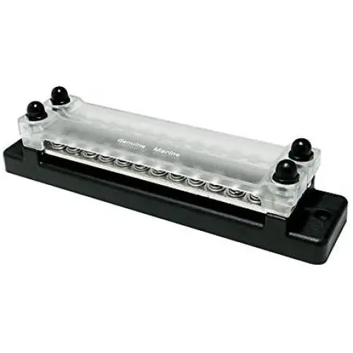 24 Terminal 150A Bus Bar Ground Distribution Terminal Block - 2 Row Terminal Grounding Bus Bar with 2 Studs 12 Groundings Per Row