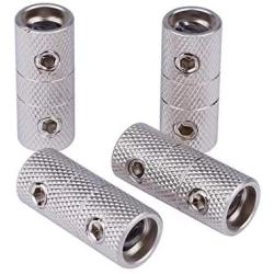4 Gauge Wire Coupler Terminal Butt Connector (4pcs) Car Audio Stereo Power or Ground Wire Splice Coupler - Nickel Plated