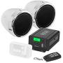 BOSS Audio Systems MCBK520B Motorcycle Speaker and Amplifier Sound System - Bluetooth, Weatherproof, 3 inch Speakers, 2 Channel Amplifier, FM Tuner, USB, SD, Chrome, One Size (MC520B)