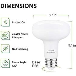 LED Bulb R30 or BR30 , 12W (100W Equivalent), 1260 Lumens, Upgrade for 100W Bulb, 4000K Natural White Color, for Recessed Can Use, Wide Indoor Flood Lights, Dimmable, (Pack of 4)