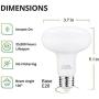 LED Bulb R30 or BR30 , 12W (100W Equivalent), 1260 Lumens, Upgrade for 100W Bulb, 4000K Natural White Color, for Recessed Can Use, Wide Indoor Flood Lights, Dimmable, (Pack of 4)