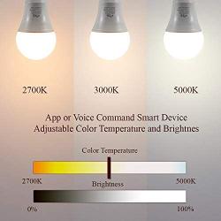 Hamilton Hills LED Smart Bulb - Alexa Certified Standard Universal A19 E26 Dimmable Lightbulb WiFi Enabled No Hub Required Color Tunable 2700K - 5000K