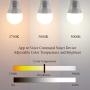 Hamilton Hills LED Smart Bulb - Alexa Certified Standard Universal A19 E26 Dimmable Lightbulb WiFi Enabled No Hub Required Color Tunable 2700K - 5000K