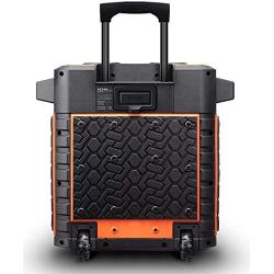 ION Audio Raptor | Ultra-Portable 100-Watt Wireless Water-Resistant Speaker with 75-Hour Rechargeable Battery, Bluetooth Streaming, AM/FM Radio and Multi-Color Light Bar