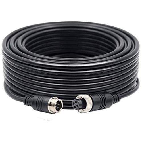 4-Pin Extension Cord for Vehicle Backup Camera, 15M 49.2FT Car Backup Camera Extension Cable Aviation Adapter Waterproof Shockproof for Vehicle Rearview Backup Camera Kit on Truck Trailer Camper Bus