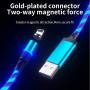 Flowing LED Magnetic Charging Cable 3 in 1 Magnetic Cable Visible LED Glowing Light 5ft Streamer Magnet USB Charger Cable Compatible with Android,Micro USB,Type C/USB C,i-Product Smartphone Tablet